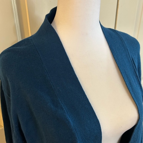 NEW Laura Scott Dark Teal Open Front Cardigan - Picture 2 of 7